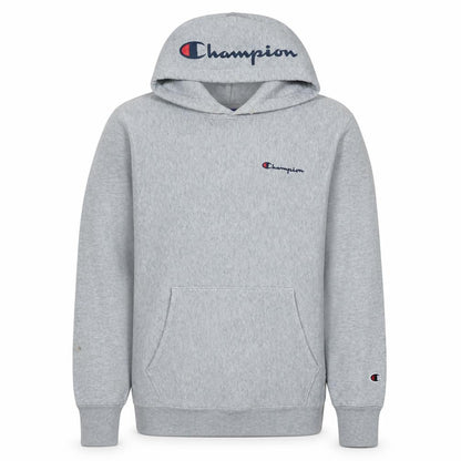 Champion Men's Grey Medium Pullover Hoodie Embroidered Logo