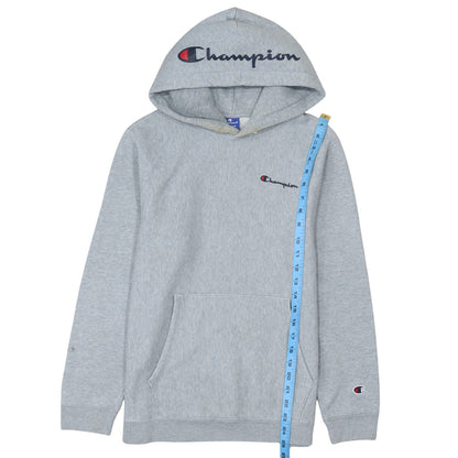 Champion Men's Grey Medium Pullover Hoodie Embroidered Logo