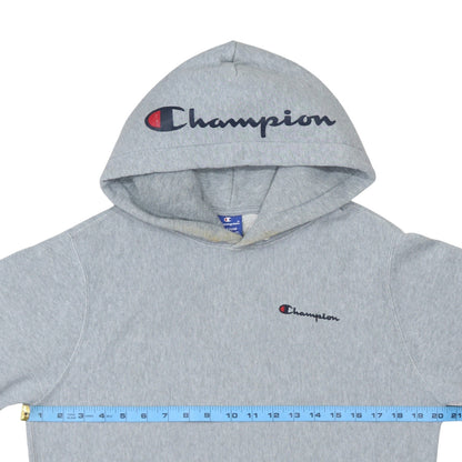 Champion Men's Grey Medium Pullover Hoodie Embroidered Logo