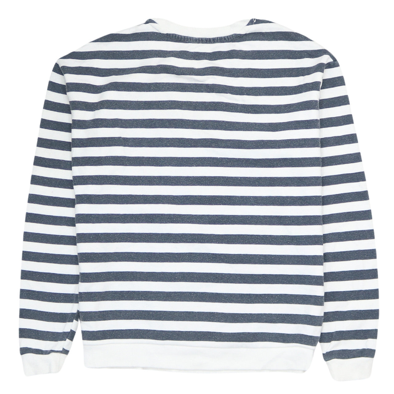 Disney Women White & Navy Striped Minnie Mouse Sweatshirt Size S