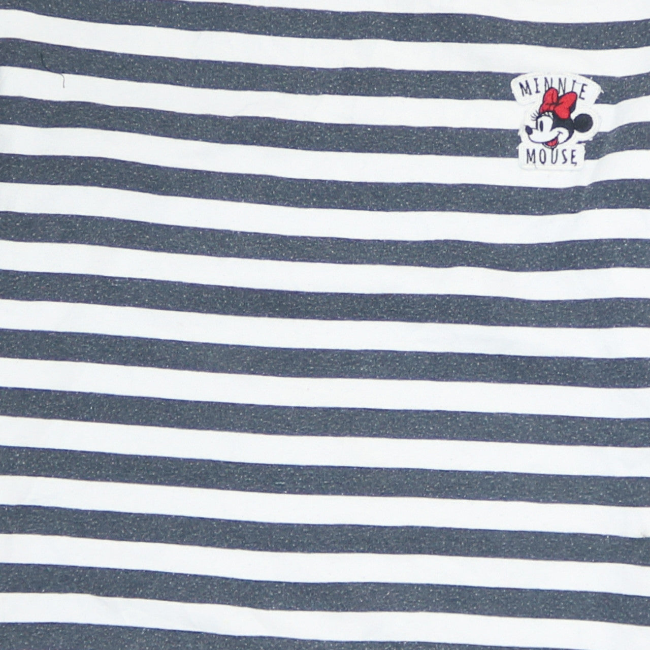 Disney Women White & Navy Striped Minnie Mouse Sweatshirt Size S