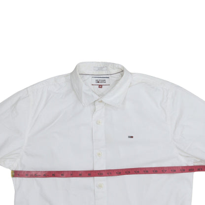 Tommy Hilfiger Men White Slim Fit Button-Down Casual Shirt M