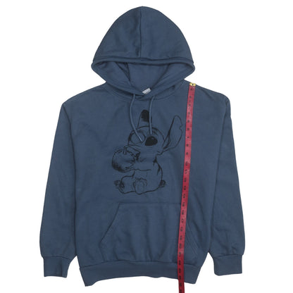 Disney Womens Blue Stitch Pullover Hoodie Size M 12/14