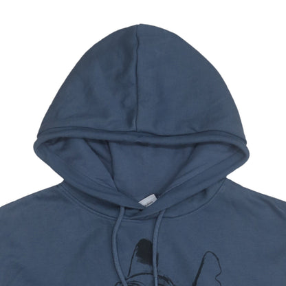 Disney Womens Blue Stitch Pullover Hoodie Size M 12/14