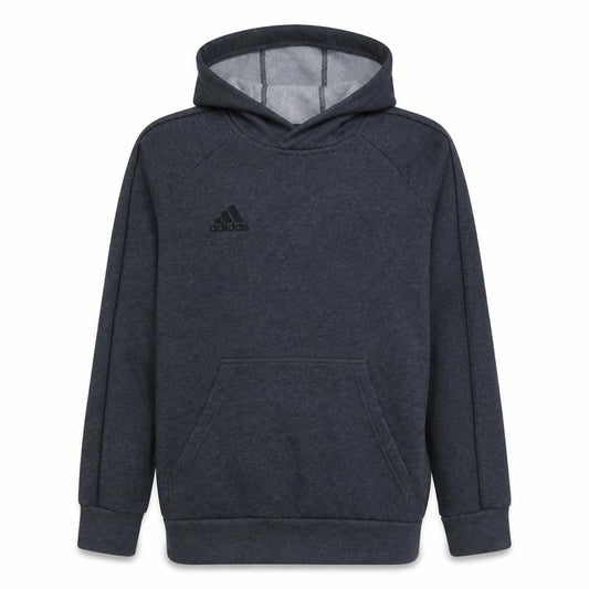 Front view of Adidas boys’ grey pullover hoodie lined fleece 13-14 years