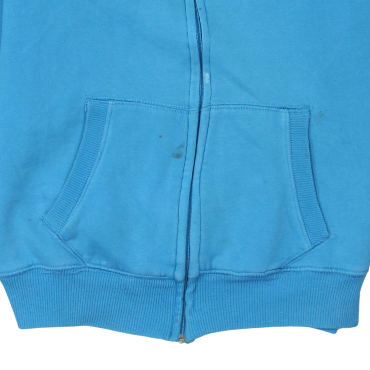 Hollister Men's Blue Full Zip Hoodie L Embroidered Logo Cotton