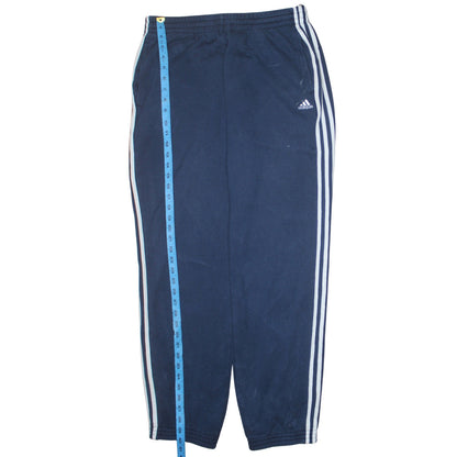 Adidas Men Blue L Track Pants Performance Essentials Regular Fit