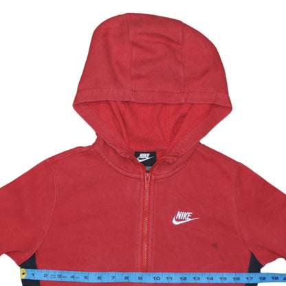 Nike Boys Red Colourblock 1/2 Zip Hoodie Size L 147-158cm