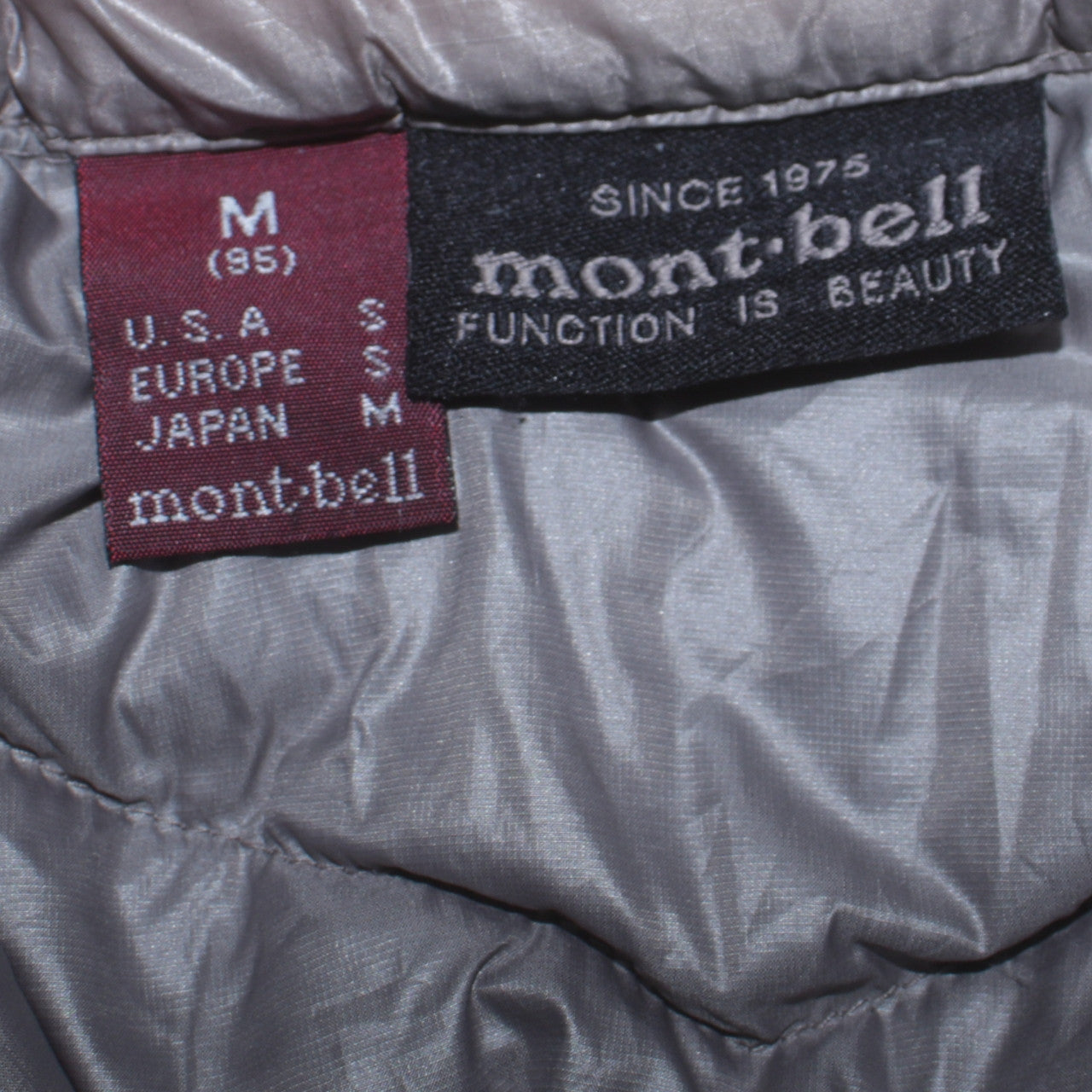 Montbell Womens Grey Lightweight Down Puffer Jacket Size M