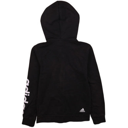 Adidas Womens Black Full Zip Hoodie Size S 8-10 Zip Pockets Hooded Sweatshirt