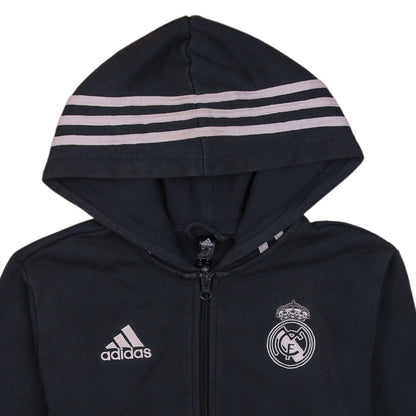Adidas Boys Black Real Madrid Full Zip Hoodie 13-14 Years