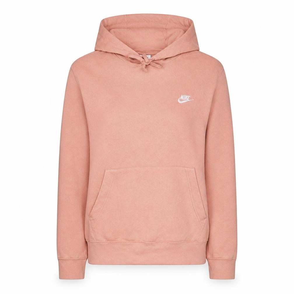 Nike Womens Pink Pullover Hoodie Large Cotton Blend Fleece Sweatshirt