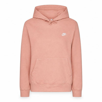 Nike Womens Pink Pullover Hoodie Large Cotton Blend Fleece Sweatshirt