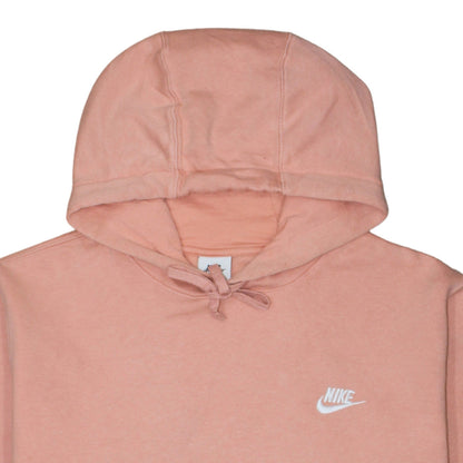 Nike Womens Pink Pullover Hoodie Large Cotton Blend Fleece Sweatshirt