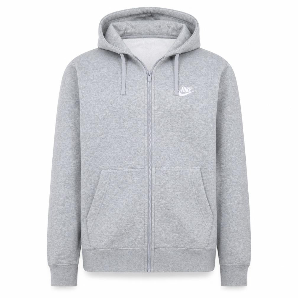 Nike Men's Grey Full Zip Hoodie Fleece Size S