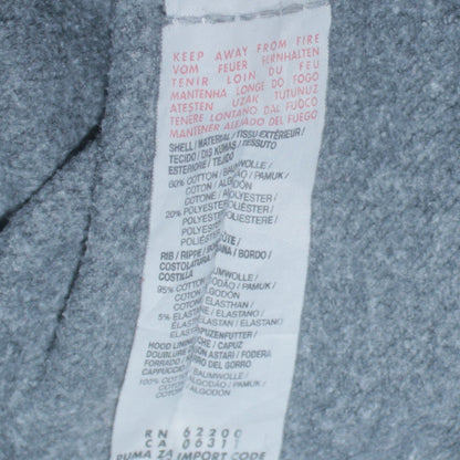 Puma Men's Grey Pullover Hoodie L Graphic Logo Fleece Sportswear