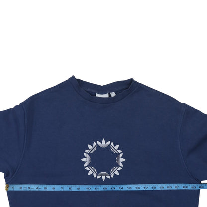 Adidas Men's Blue Crew Neck Logo Sweatshirt Size M