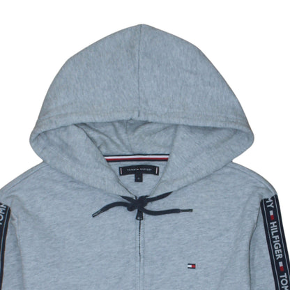 Tommy Hilfiger Men's Grey Full Zip Hoodie M Logo Casual Sweatshirt