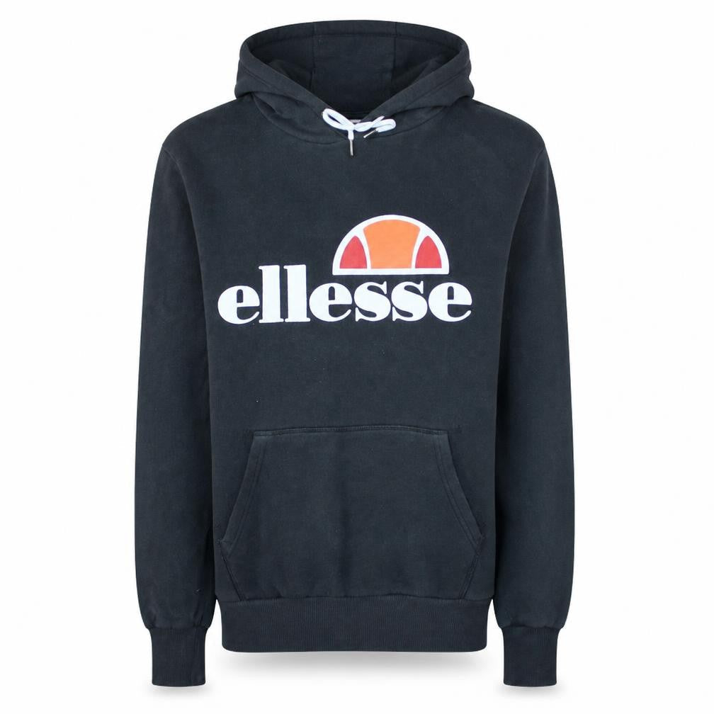 Ellesse Men's Black Pullover Hoodie Size L Logo Fleece Sweatshirt