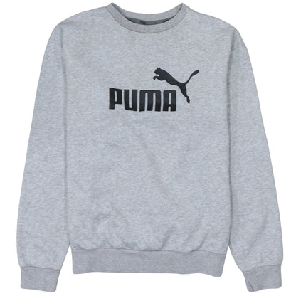 Puma Men's Grey Logo Crew Neck Pullover Sweatshirt Size S