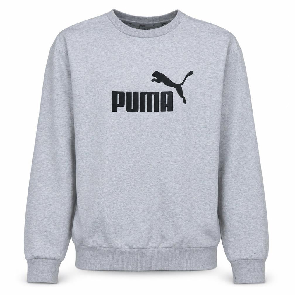 Puma Men's Grey Logo Crew Neck Pullover Sweatshirt Size S