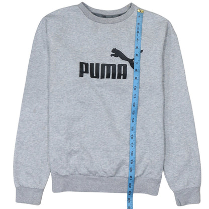 Puma Men's Grey Logo Crew Neck Pullover Sweatshirt Size S