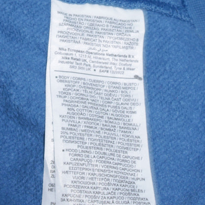 Nike Men's Blue Pullover Hoodie Small Fleece Embroidered Logo Sportswear