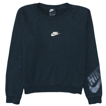 Nike Women's Black Small Pullover Sweatshirt Crew Neck Logo Print