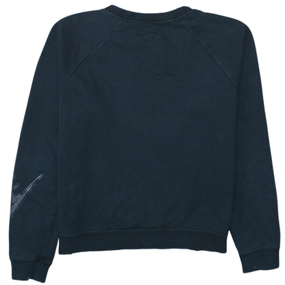 Nike Women's Black Small Pullover Sweatshirt Crew Neck Logo Print