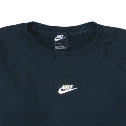 Nike Women's Black Small Pullover Sweatshirt Crew Neck Logo Print