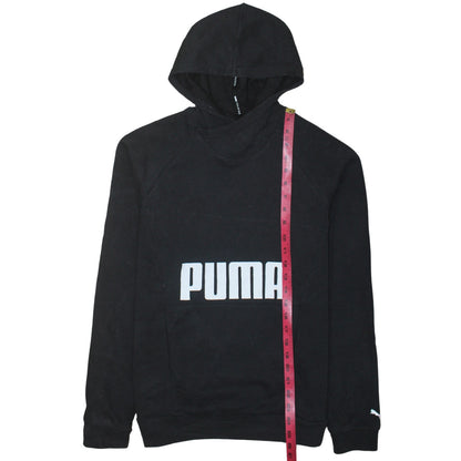 Puma Womens Black Pullover Hoodie L Training Logo Sweatshirt