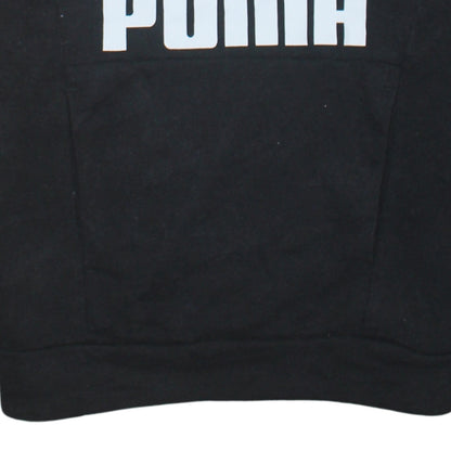 Puma Womens Black Pullover Hoodie L Training Logo Sweatshirt