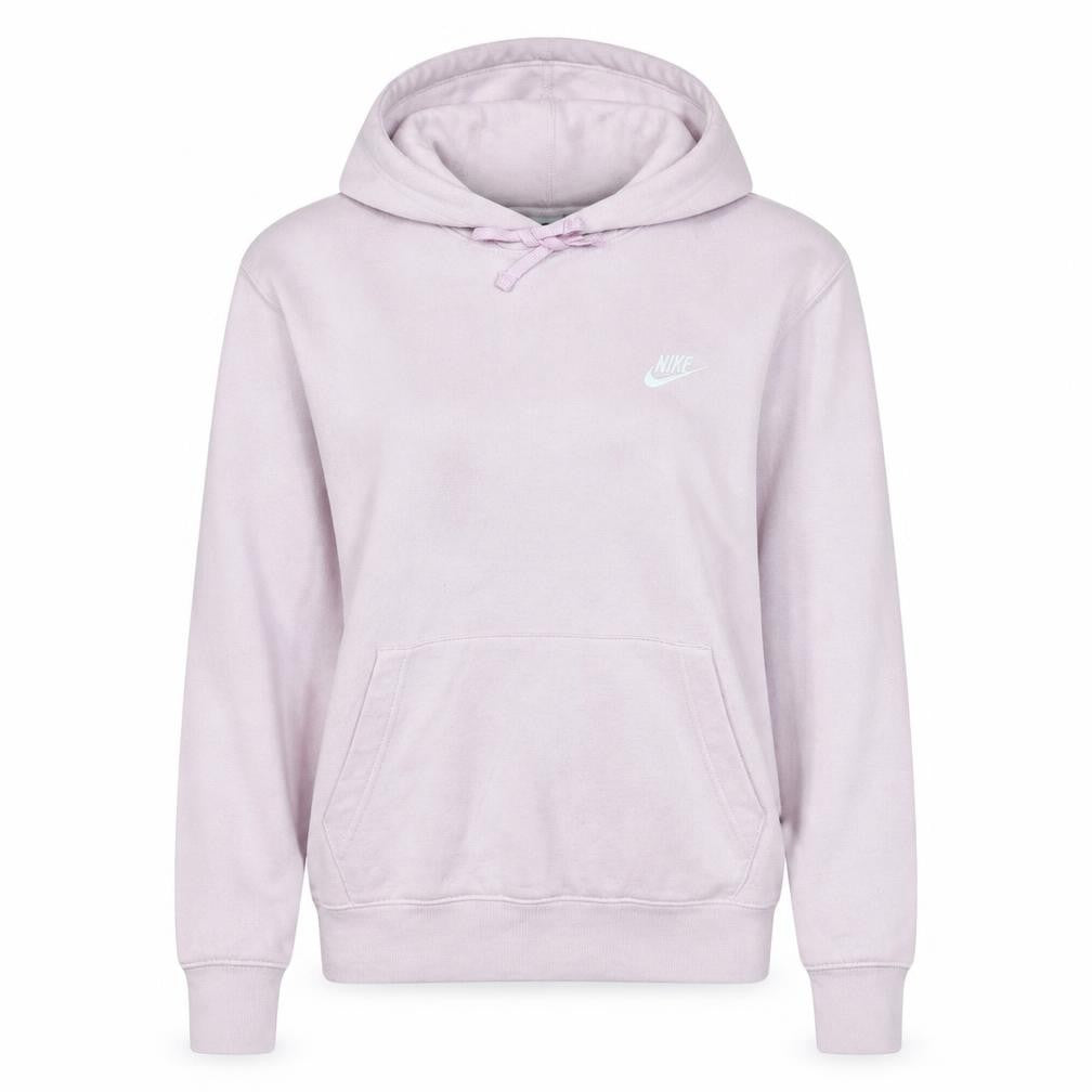 Nike Women Pink Pullover Hoodie Medium Cotton Blend Logo Sweatshirt