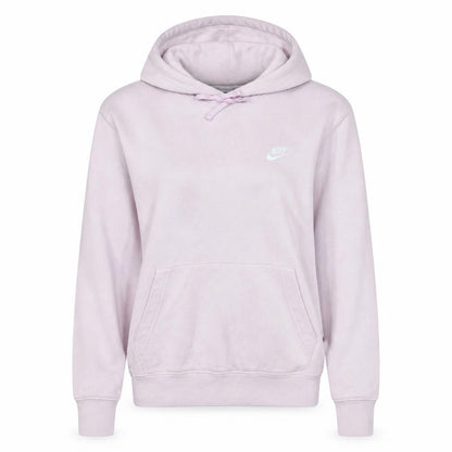Nike Women Pink Pullover Hoodie Medium Cotton Blend Logo Sweatshirt