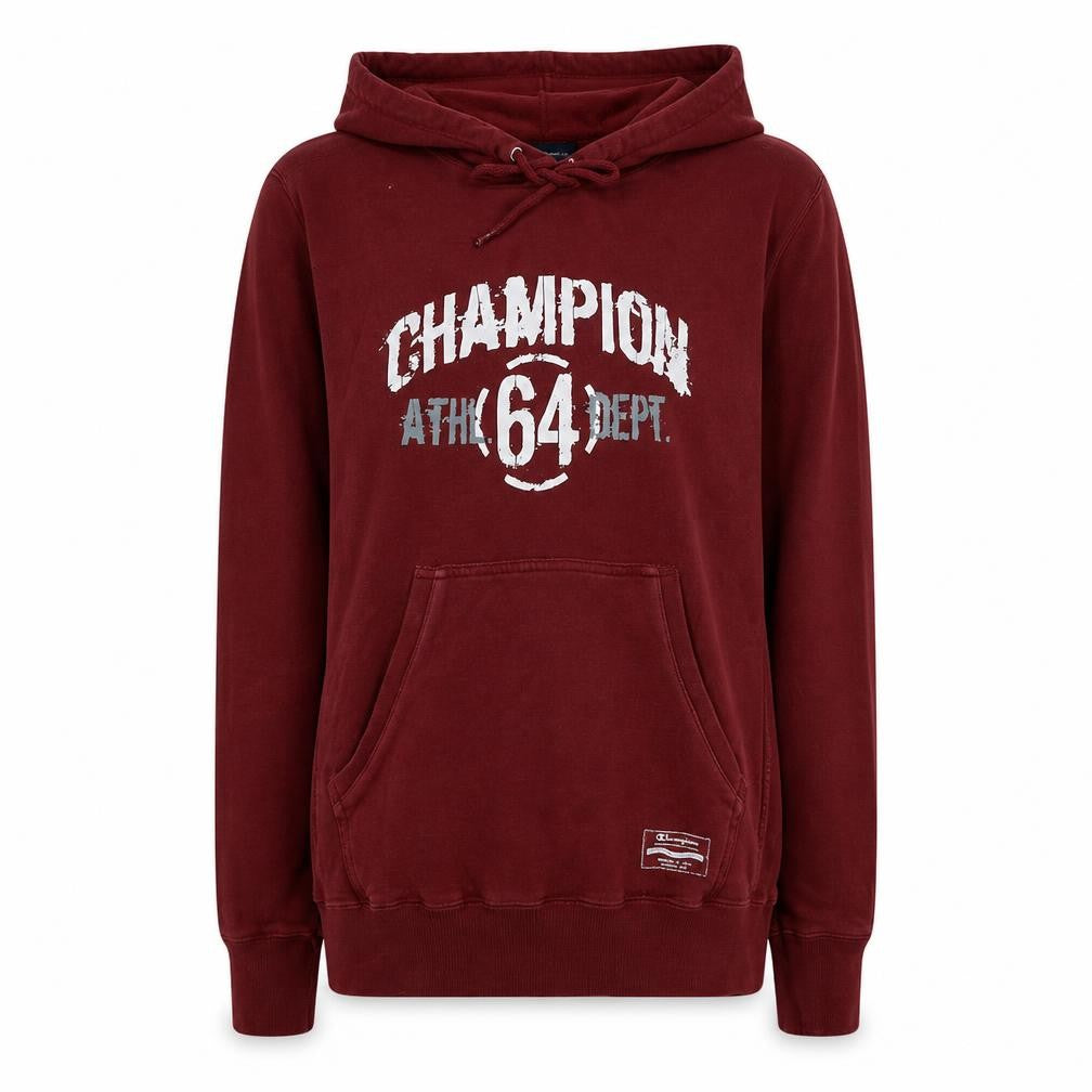Front view of Champion Women’s Maroon Pullover Hoodie L Graphic Athletic Style
