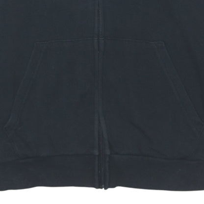 Adidas Womens Black Full Zip Hoodie Medium Classic 3-Stripes Jacket