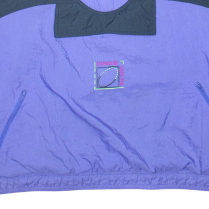 Vintage Nike Men's Purple Black Hooded Anorak Windbreaker Jacket XL