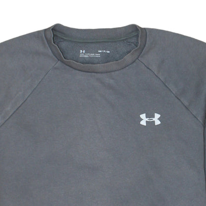 Under Armour Boys Grey Pullover Sweatshirt Size S Loose Fit Crew Neck