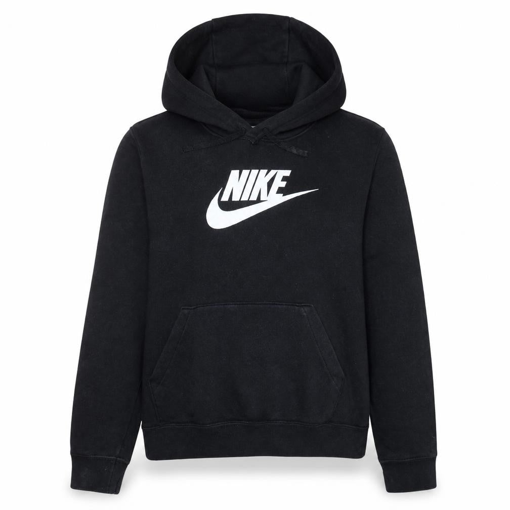 Front view of Nike Men's Black Pullover Hoodie Small Graphic Fleece Sweatshirt