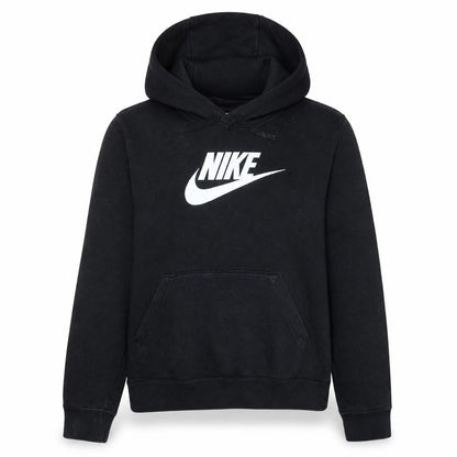 Front view of Nike Men's Black Pullover Hoodie Small Graphic Fleece Sweatshirt