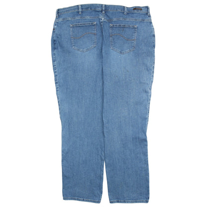 Lee Women Blue 20 Plus Straight Leg Mid Rise Stretch Jeans