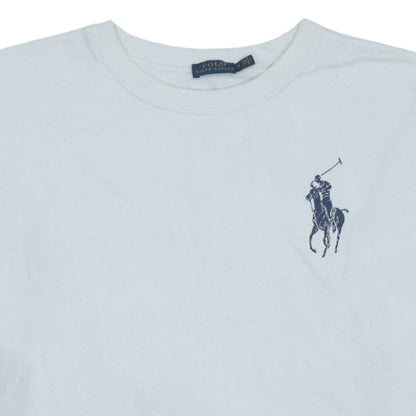 Polo Ralph Lauren Women White Logo Long Sleeve Crew Neck Sweatshirt M