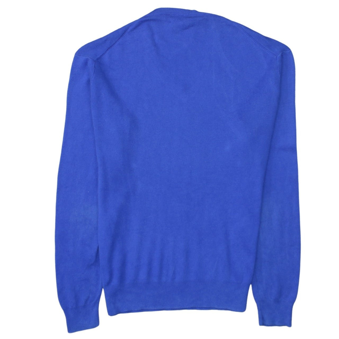 Ralph Lauren Men's Blue V-Neck Cotton Jumper XS