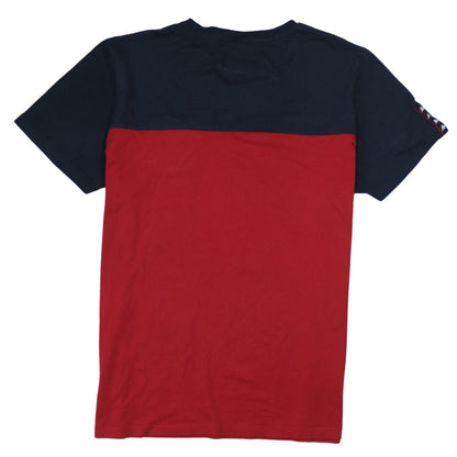 Kappa Men's Red XL Colourblock Cotton Crew Neck T-Shirt