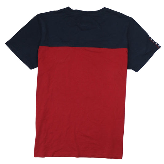 Kappa Men's Red XL Colourblock Cotton Crew Neck T-Shirt