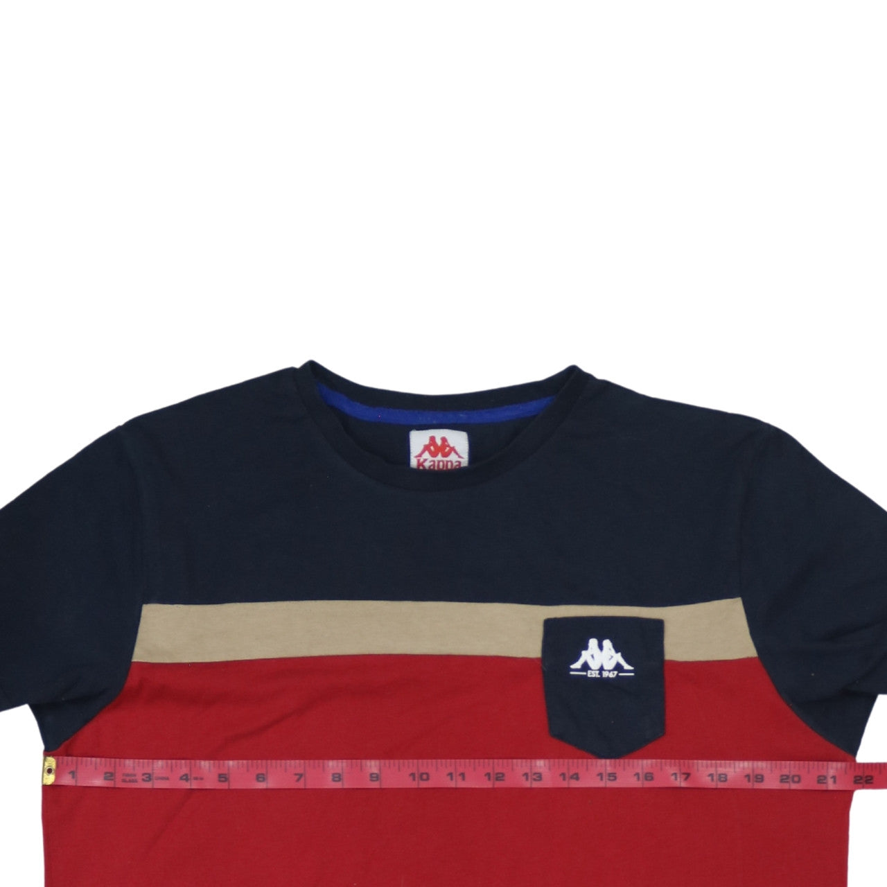 Kappa Men's Red XL Colourblock Cotton Crew Neck T-Shirt
