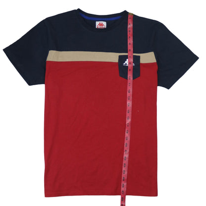 Kappa Men's Red XL Colourblock Cotton Crew Neck T-Shirt
