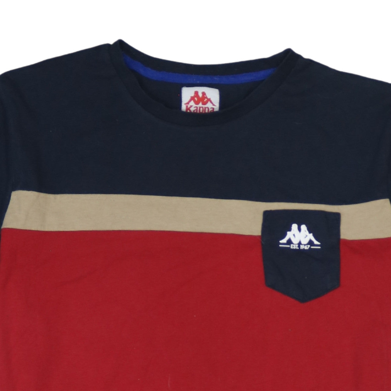 Kappa Men's Red XL Colourblock Cotton Crew Neck T-Shirt
