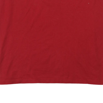 Kappa Men's Red XL Colourblock Cotton Crew Neck T-Shirt