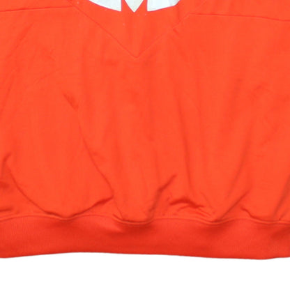 Adidas Womens Orange Hooded Pullover Sweatshirt Size 10 Logo Hoodie